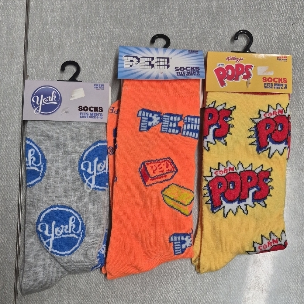 3 Pairs Mens Food Socks Set 6-12 Shoe Size